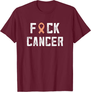 Endometrial Cancer Gifts Fck Cancer Uterine Cancer Gifts T-Shirt - T-Shirt | Maroon