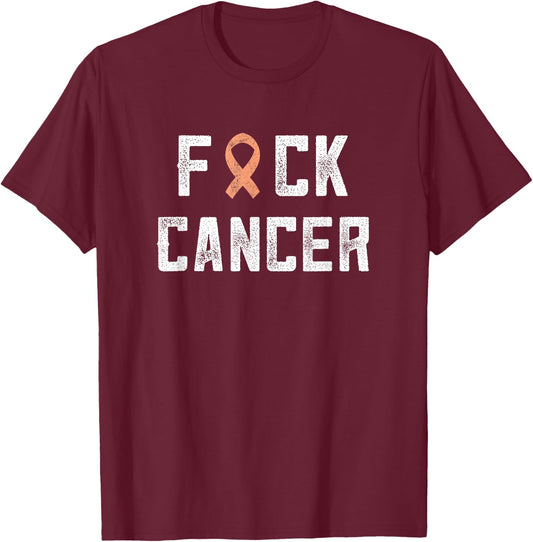 Endometrial Cancer Gifts Fck Cancer Uterine Cancer Gifts T-Shirt - T-Shirt | Maroon