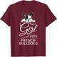 This Girl Loves French Bulldogs Clothes Gift Frenchie T-Shirt - T-Shirt | Maroon