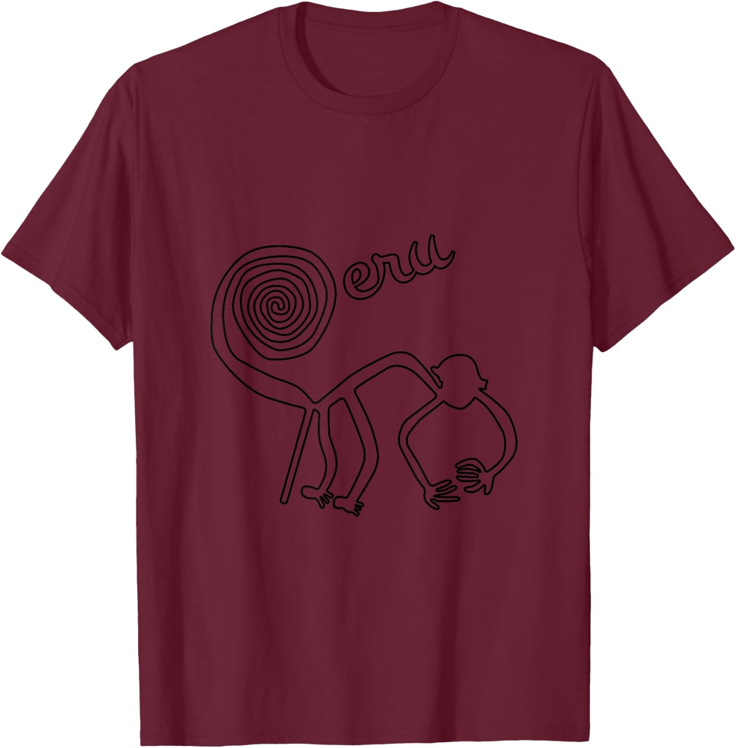 Nazca Lines Shirt Monkey Peru South America Souvenir T-Shirt - T-Shirt | Maroon
