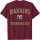Manning High School Monarchs T-Shirt - T-Shirt | Maroon