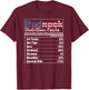 Redneck Nutrition Facts 4th of July Country Funny T-Shirt - T-Shirt | Maroon