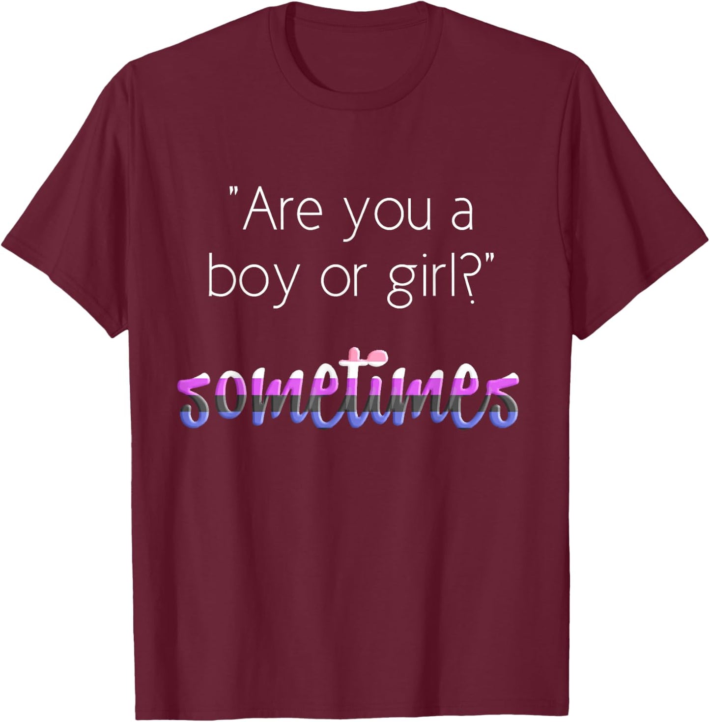 Nonbinary Genderfluid Pride Flag T Shirt Gender Queer Shirt T-Shirt - T-Shirt | Maroon