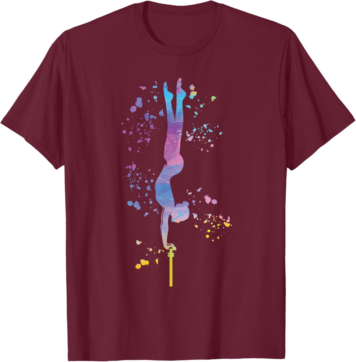 Gymnast on Uneven Bars Girls Kids Artistic Gymnastics T-Shirt - T-Shirt | Maroon