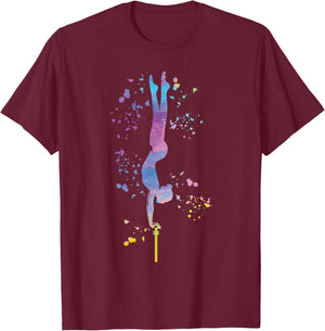 Gymnast on Uneven Bars Girls Kids Artistic Gymnastics T-Shirt - T-Shirt | Maroon