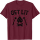 Campfire Marshmallows Smores Camping GET LIT T-Shirt - T-Shirt | Maroon