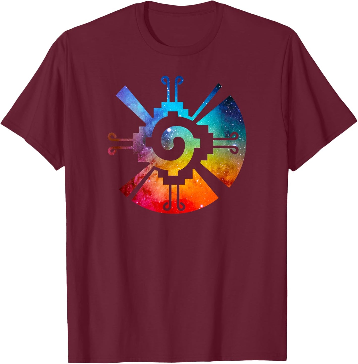 Hunab Ku Aztec Mayan Galaxy Symbol T-Shirt - T-Shirt | Maroon