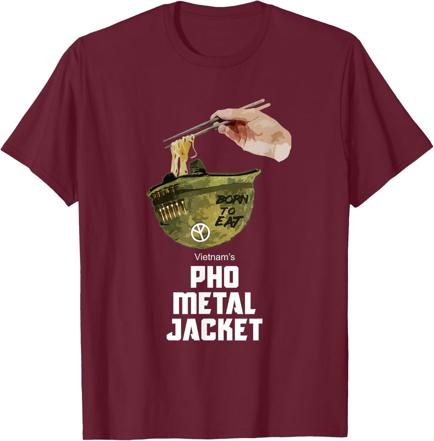 Pho Shirt Pho Metal Jacket Gamer Shirt Veteran Shirt T-Shirt - T-Shirt | Maroon