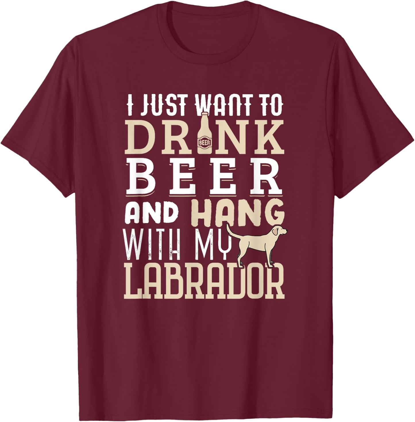 Funny Labrador Dad Shirt Father's Day Lab Retriever & Beer Women T-Shirt - T-Shirt | Maroon