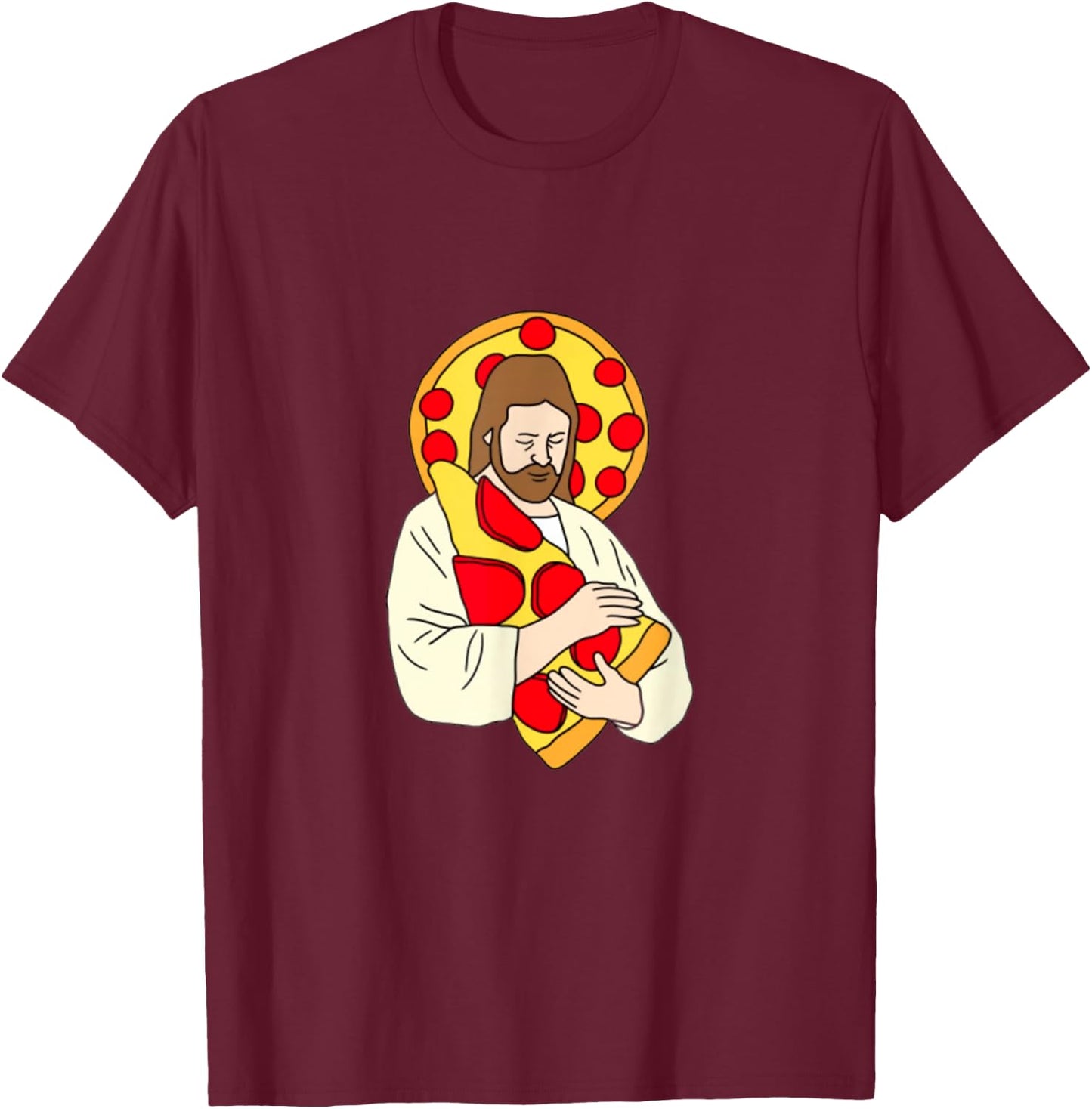 Jesus Pizza Funny Religious Shirt T-Shirt - T-Shirt | Maroon