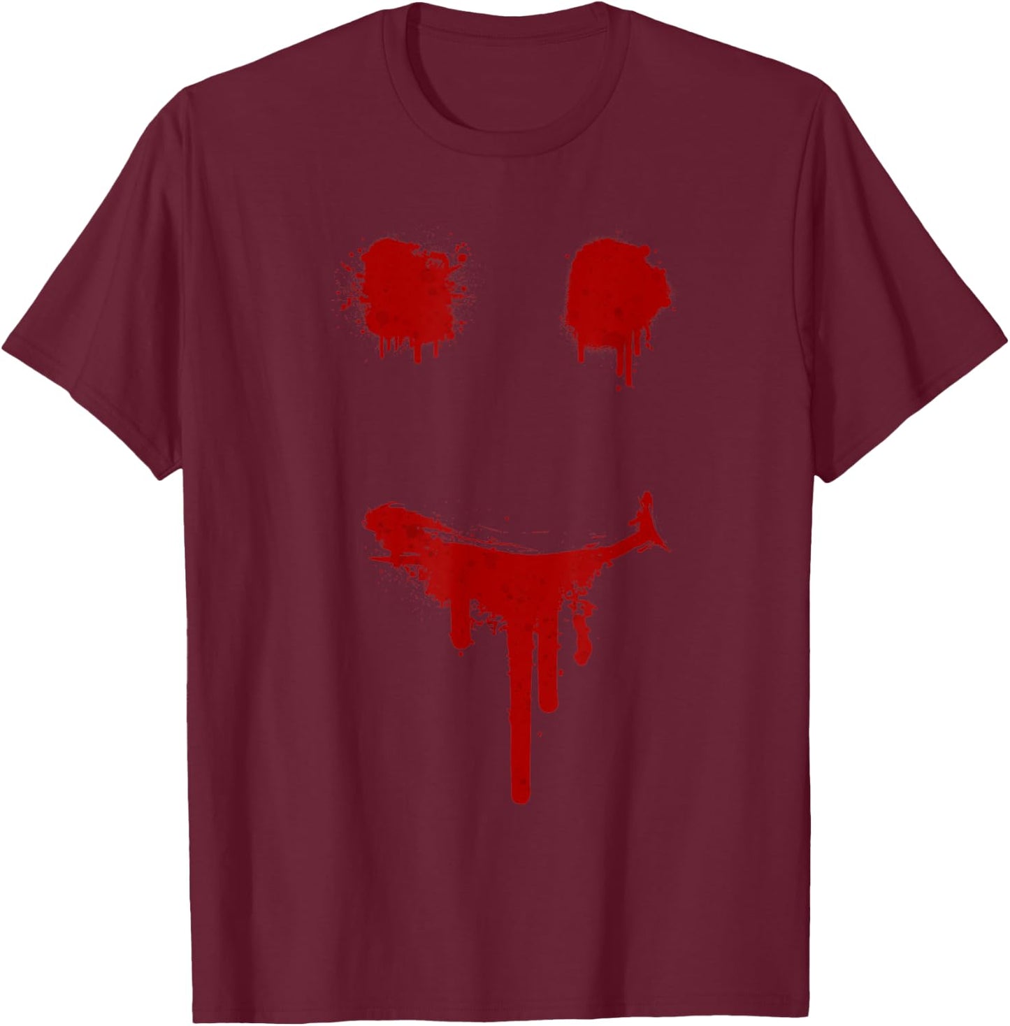 Bloody Halloween Costume I Blood Splatter Smile T-Shirt - T-Shirt | Maroon
