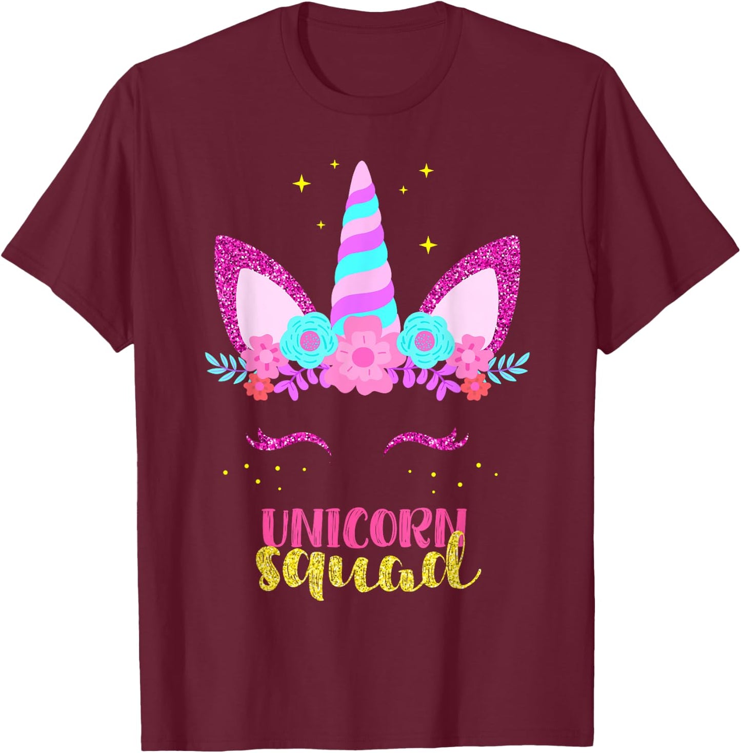 Unicorn Squad, Cute Fantasy Family Matching for Parties T-Shirt - T-Shirt | Maroon