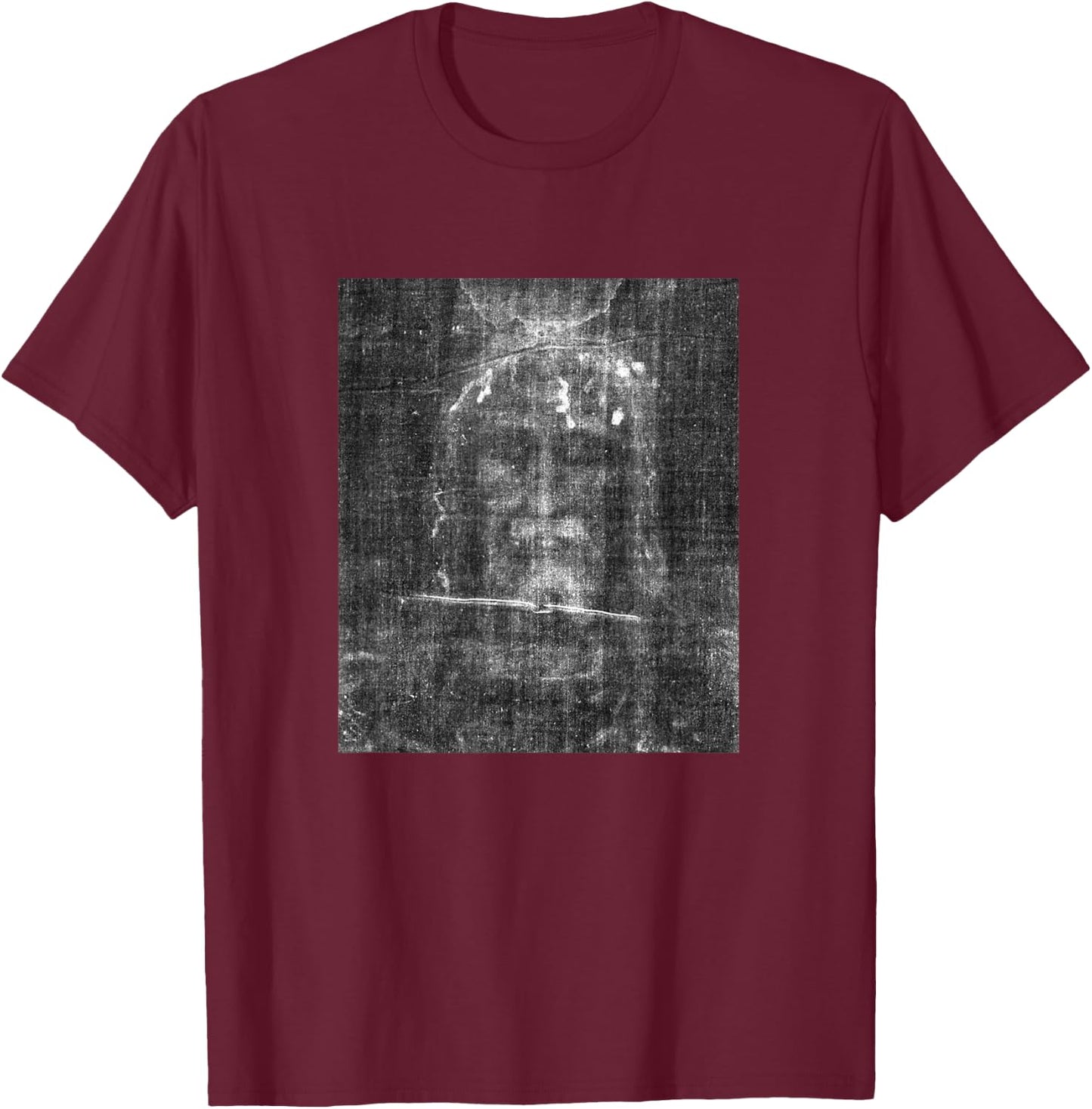 Shroud of Turin Face of Jesus Christ Relic T-Shirt - T-Shirt | Maroon
