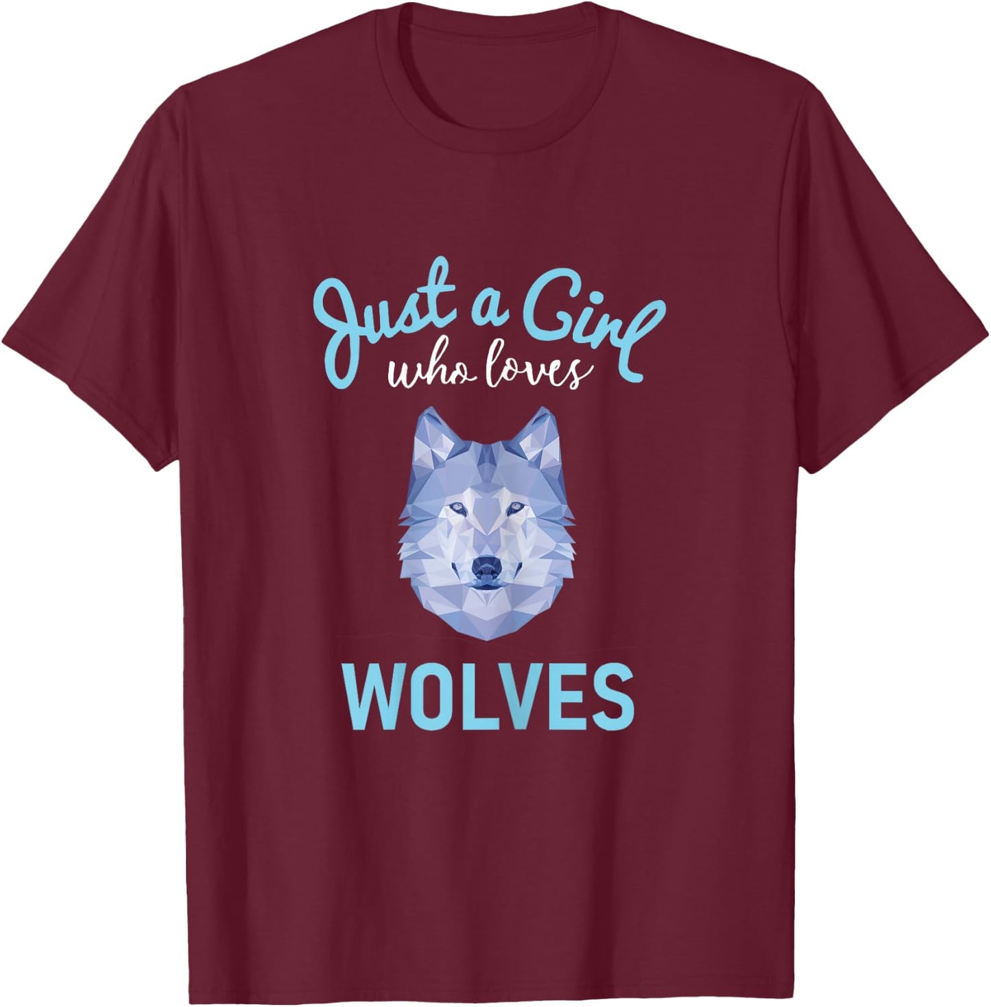 Girls Wolf Gift T-Shirt - T-Shirt | Maroon