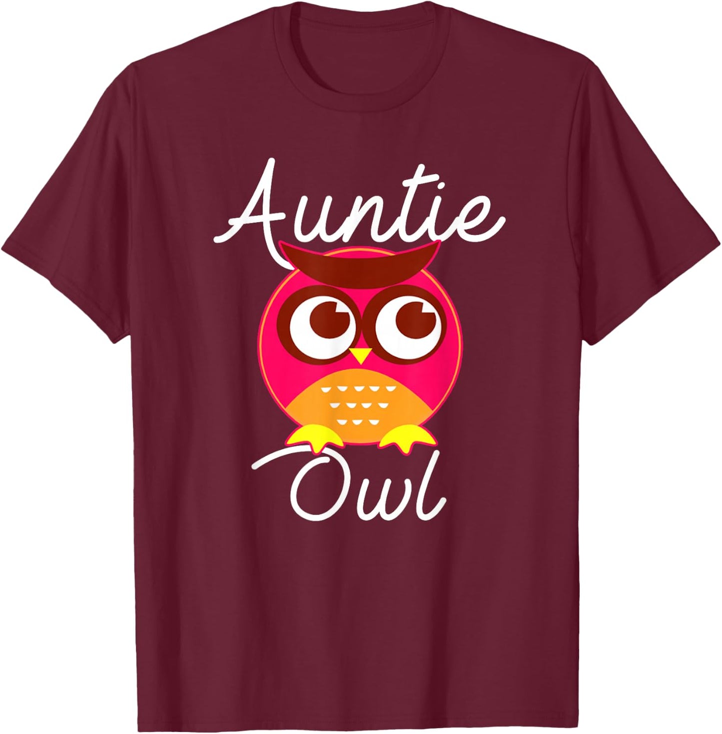Auntie Owl Cute Owl Lover For Aunt T-Shirt - T-Shirt | Maroon