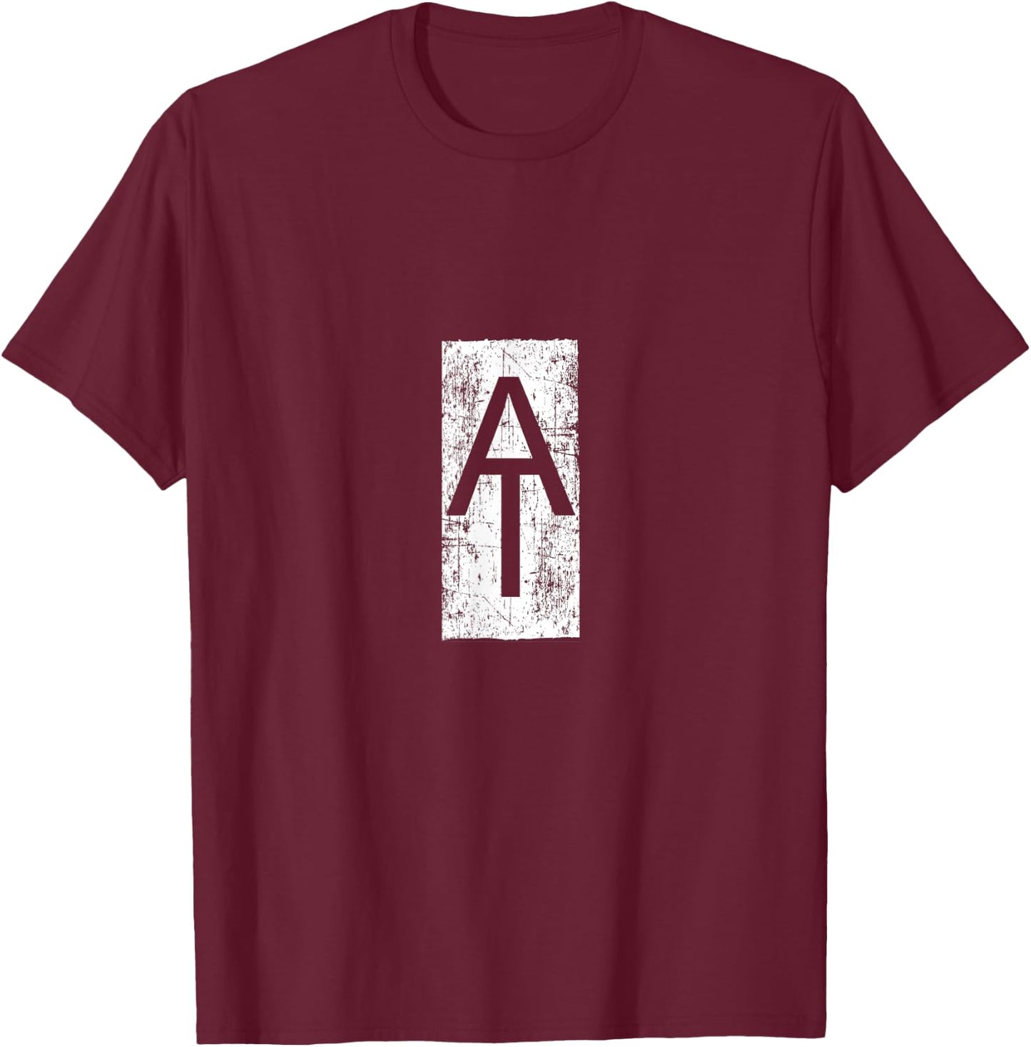 AT Appalachian Trail Logo Symbol White Blaze Marker T-Shirt - T-Shirt | Maroon