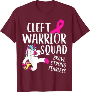 Cleft Palate Lip Warrior Squad Cleft Strong Awareness T-Shirt - T-Shirt | Maroon