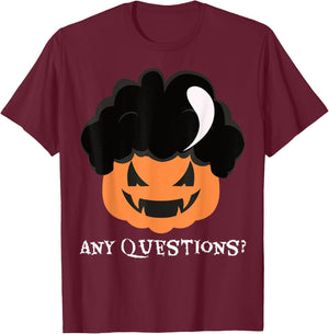 Parliament Shirts: David S Pumpkins Any Questions T-Shirt - T-Shirt | Maroon