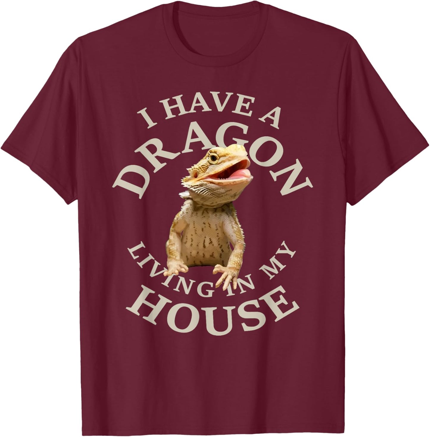 Bearded Dragon Clothes Pogona Barbata Lizard T-Shirt - T-Shirt | Maroon