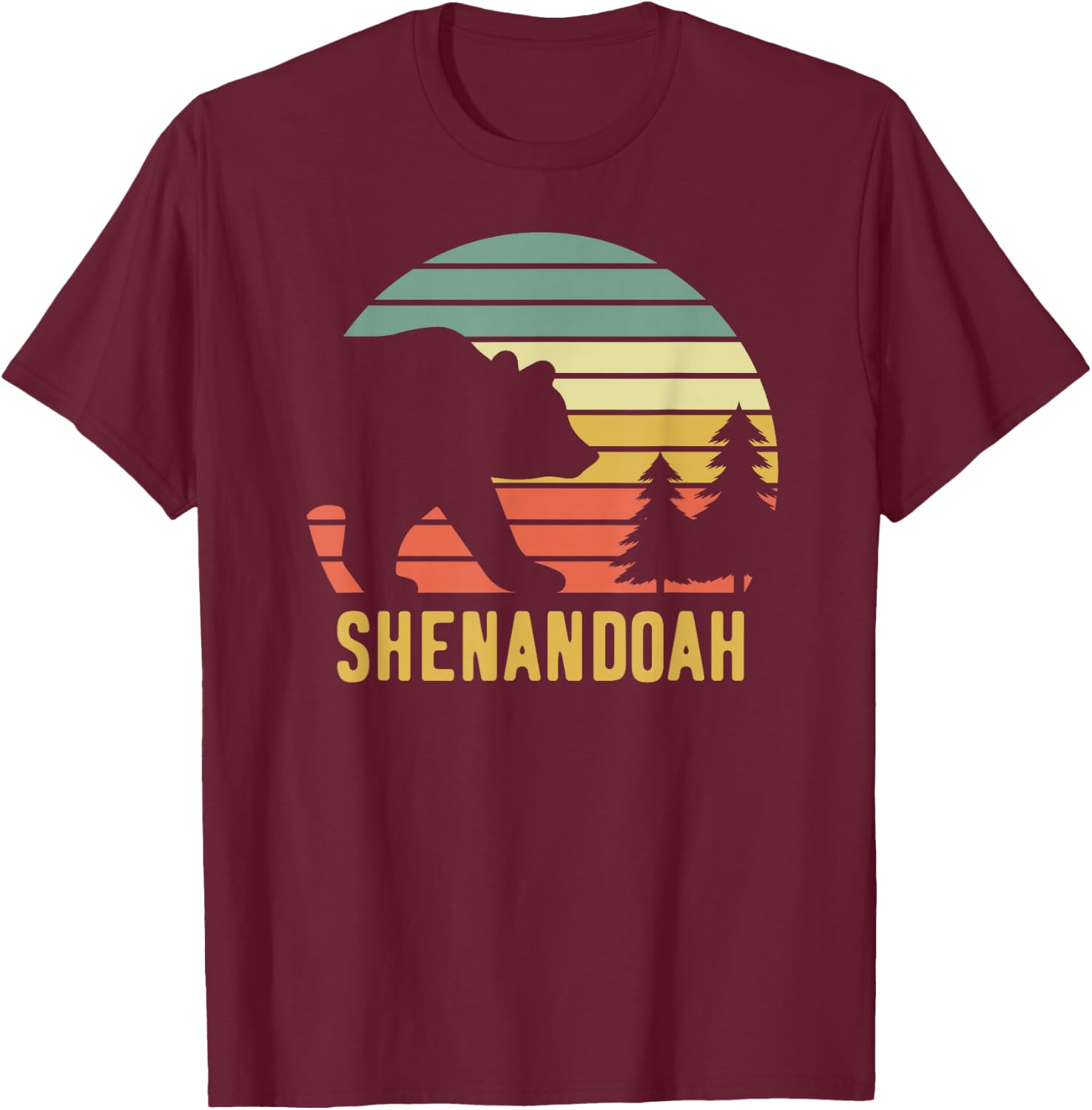 Shenandoah National Park Bear Souvenir T-Shirt - T-Shirt | Maroon
