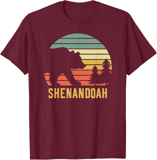 Shenandoah National Park Bear Souvenir T-Shirt - T-Shirt | Maroon
