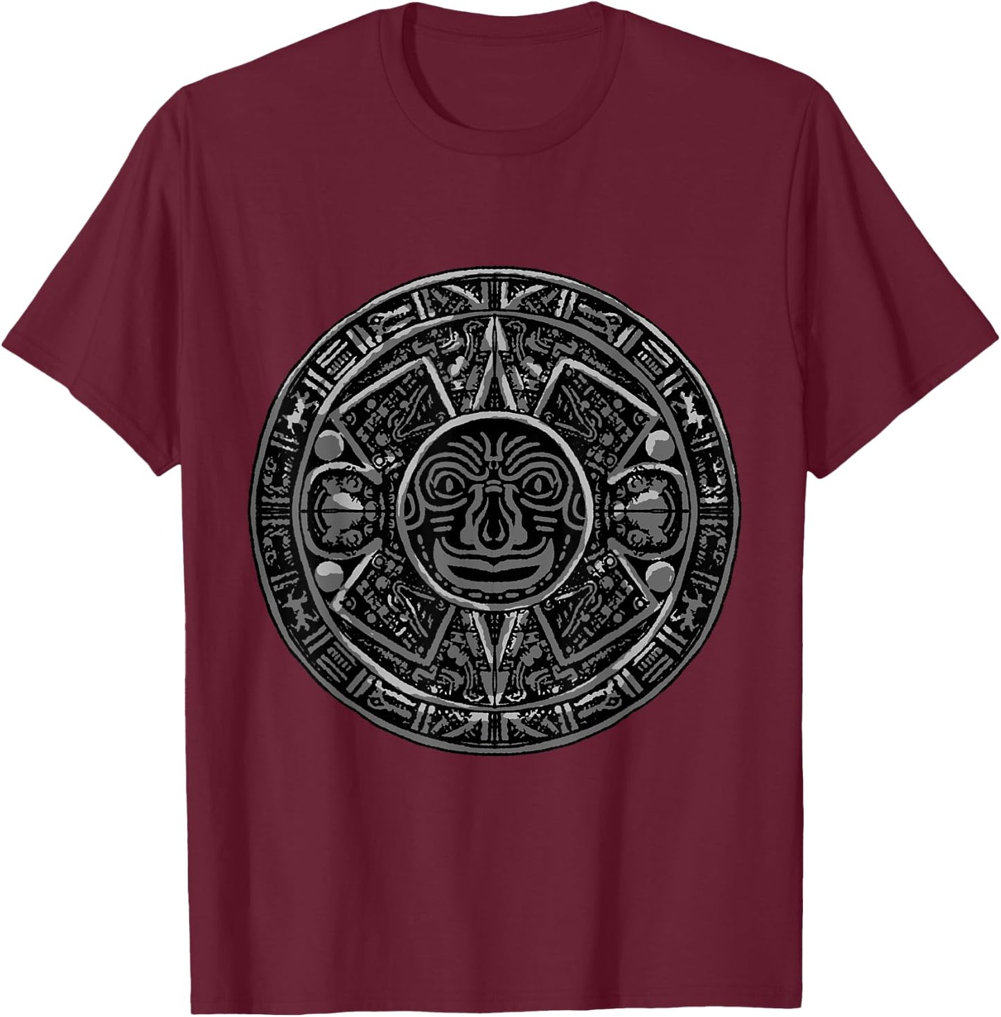 Aztec Cool Mandala Hieroglyph Inca Maya Gift T-Shirt - T-Shirt | Maroon