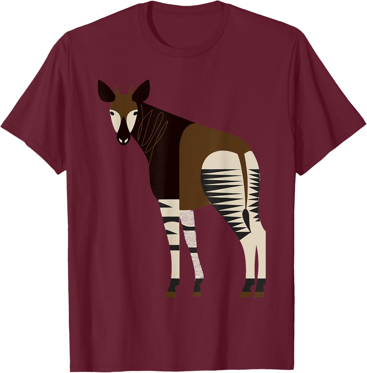 Cute Adorable Okapi T-Shirt - T-Shirt | Maroon