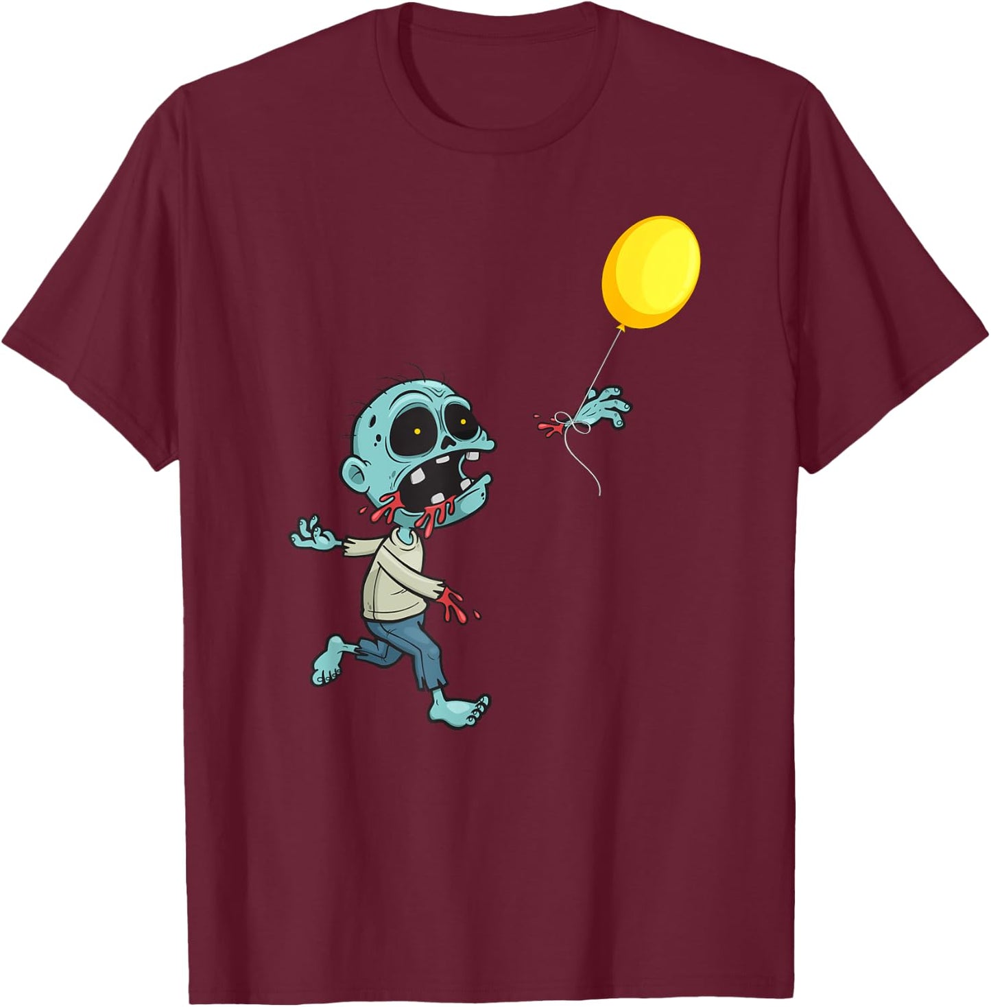 Zombie Birthday Balloon - Funny Cute Zombie Kids & Boys T-Shirt - T-Shirt | Maroon