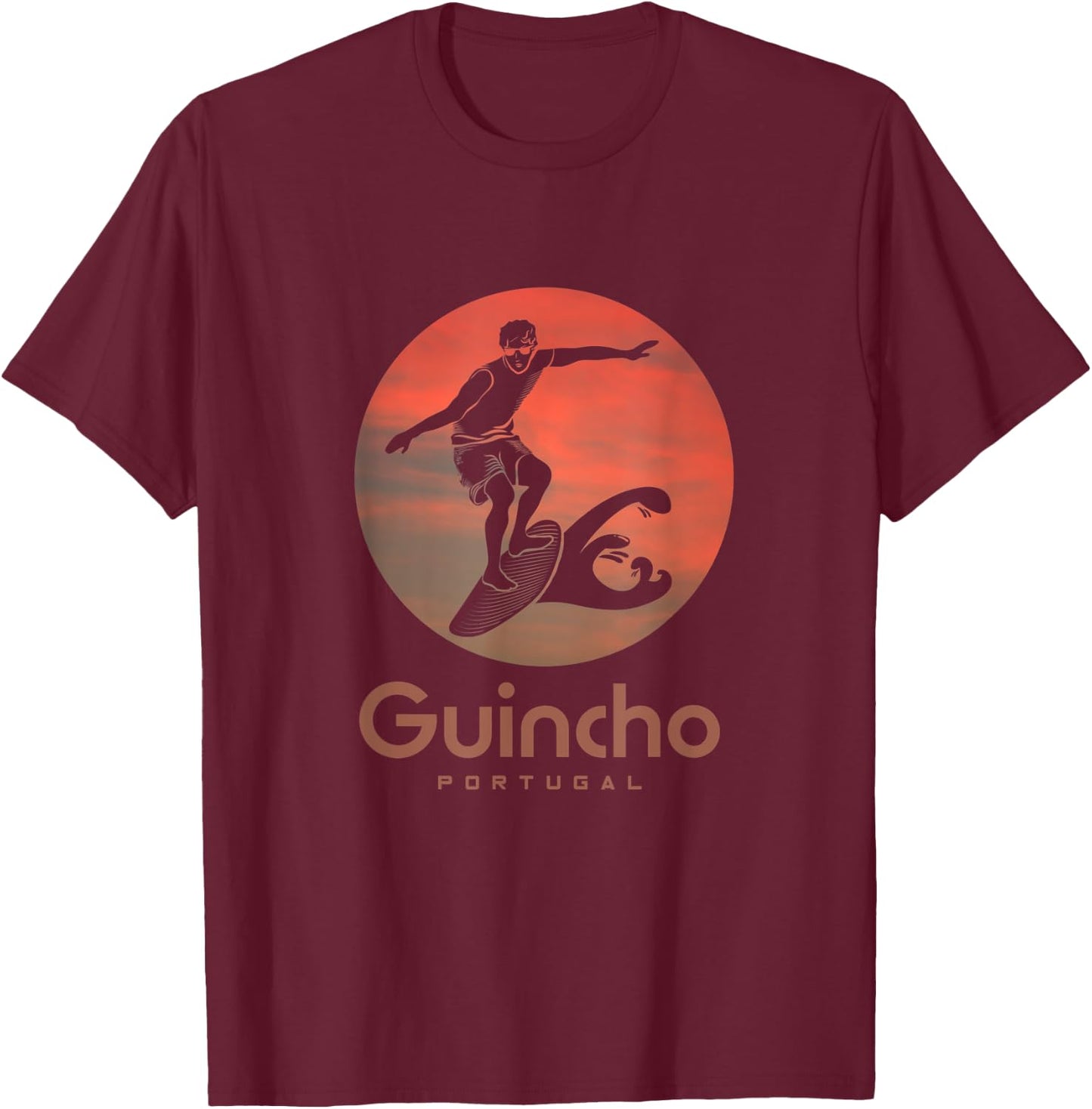 Portugal Windsurfing Surfing Surfers Praia do Guincho T-Shirt - T-Shirt | Maroon