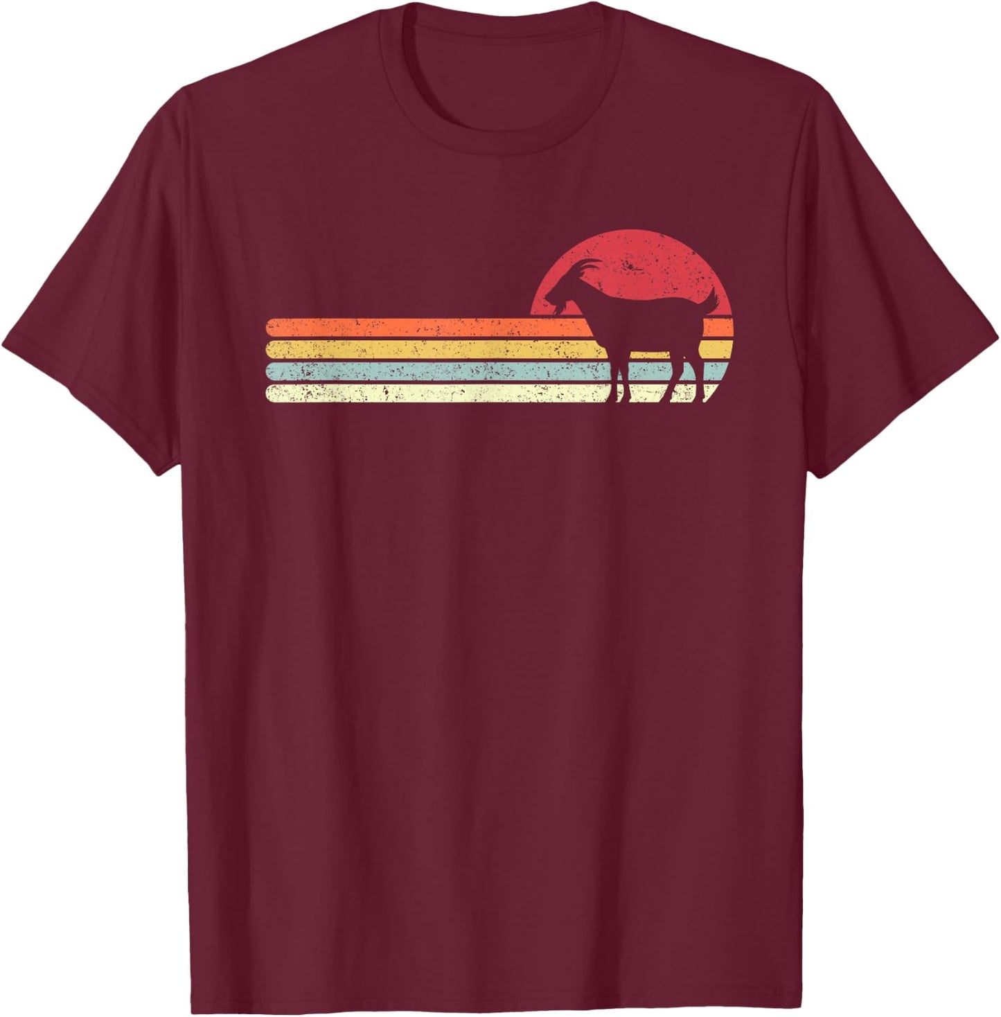 Goat Shirt. Retro Style T-Shirt - T-Shirt | Maroon