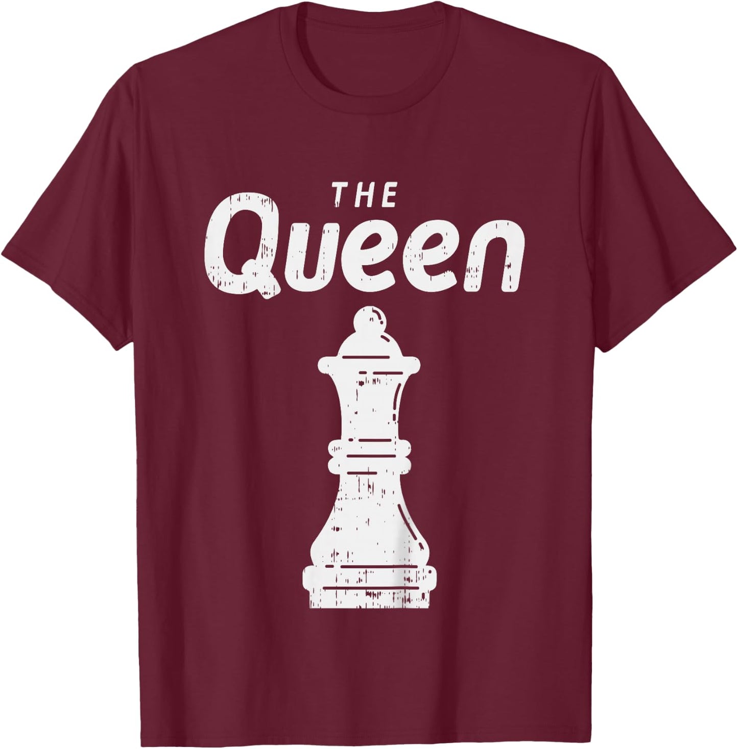 Kids Chess Piece The Queen Shirt Halloween Group Matching Costume T-Shirt - T-Shirt | Maroon