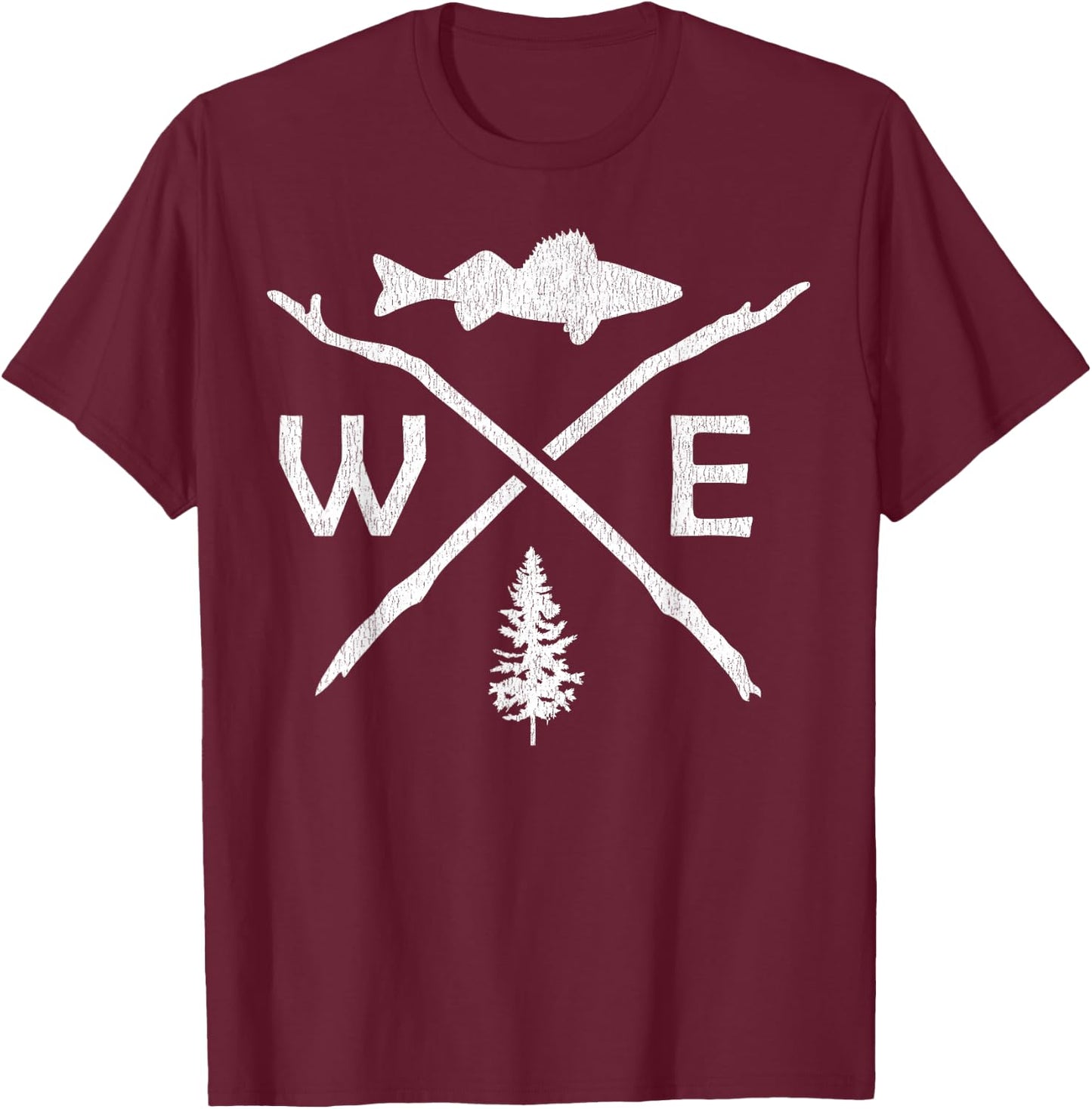 Walleye Fishing Outdoor Fisherman T-Shirt - T-Shirt | Maroon