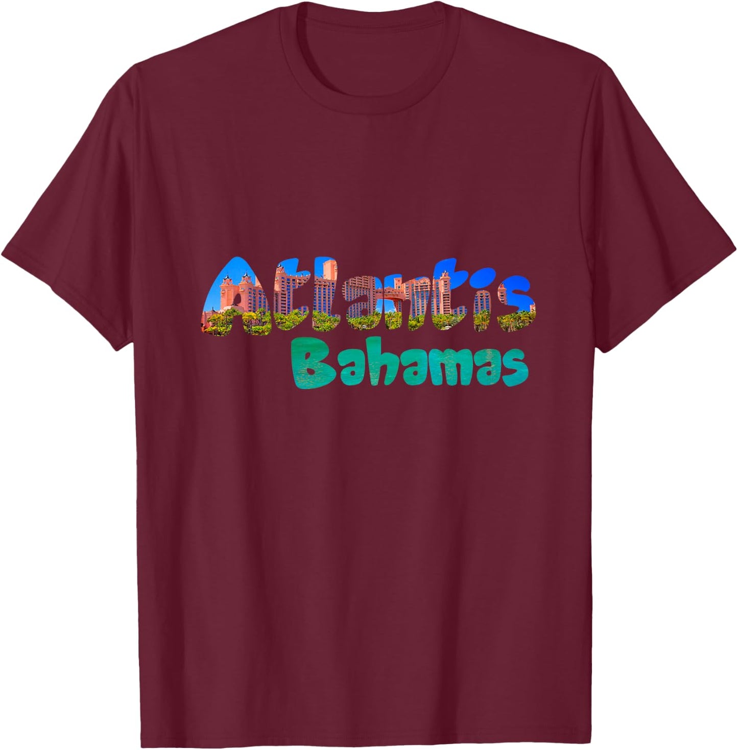 Atlantis Bahamas . Cool Atlantis Bahamas T-Shirt - T-Shirt | Maroon