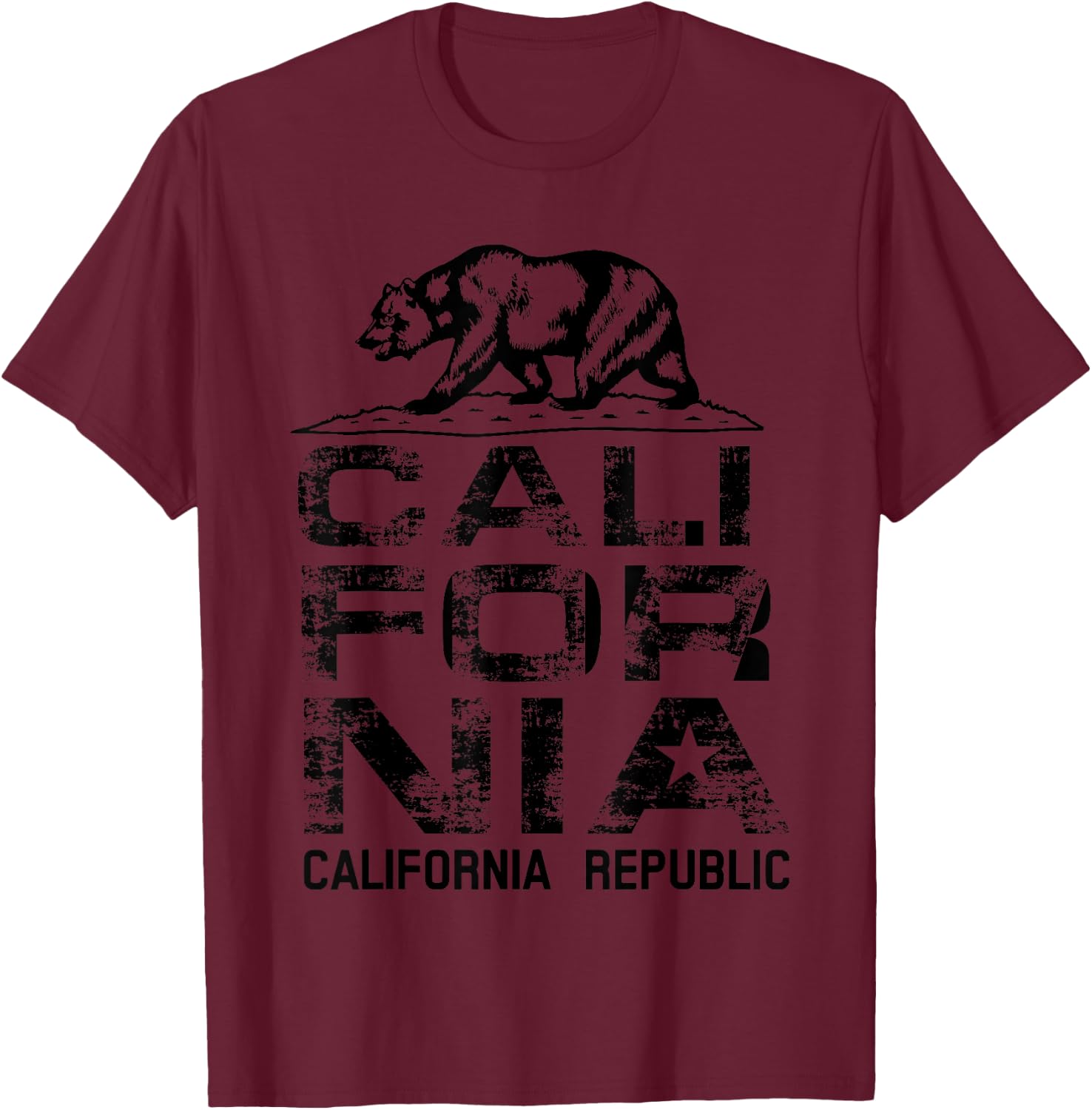 California Republic Shirt | Cute North Cali Lovers Gift T-Shirt - T-Shirt | Maroon