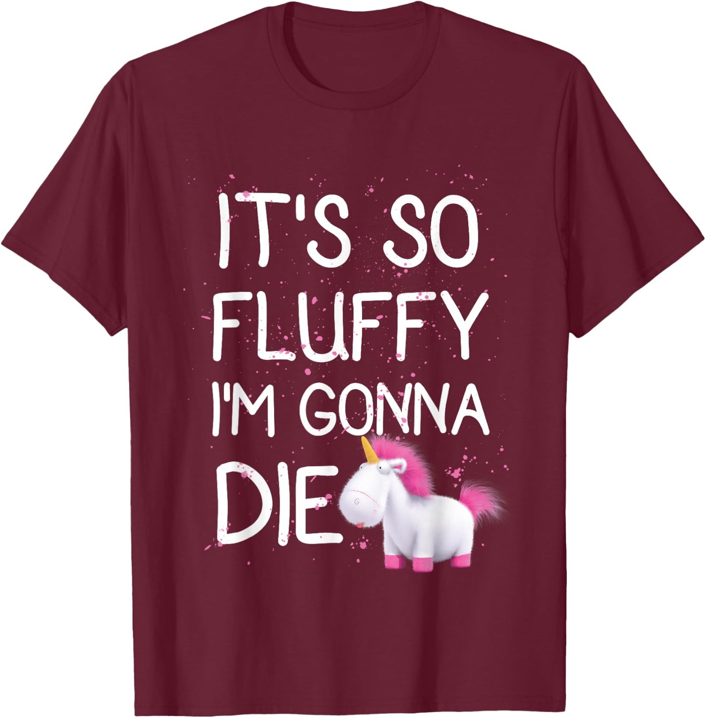 Despicable Me Minions It's So Fluffy Unicorn Graphic T-Shirt - T-Shirt | Maroon