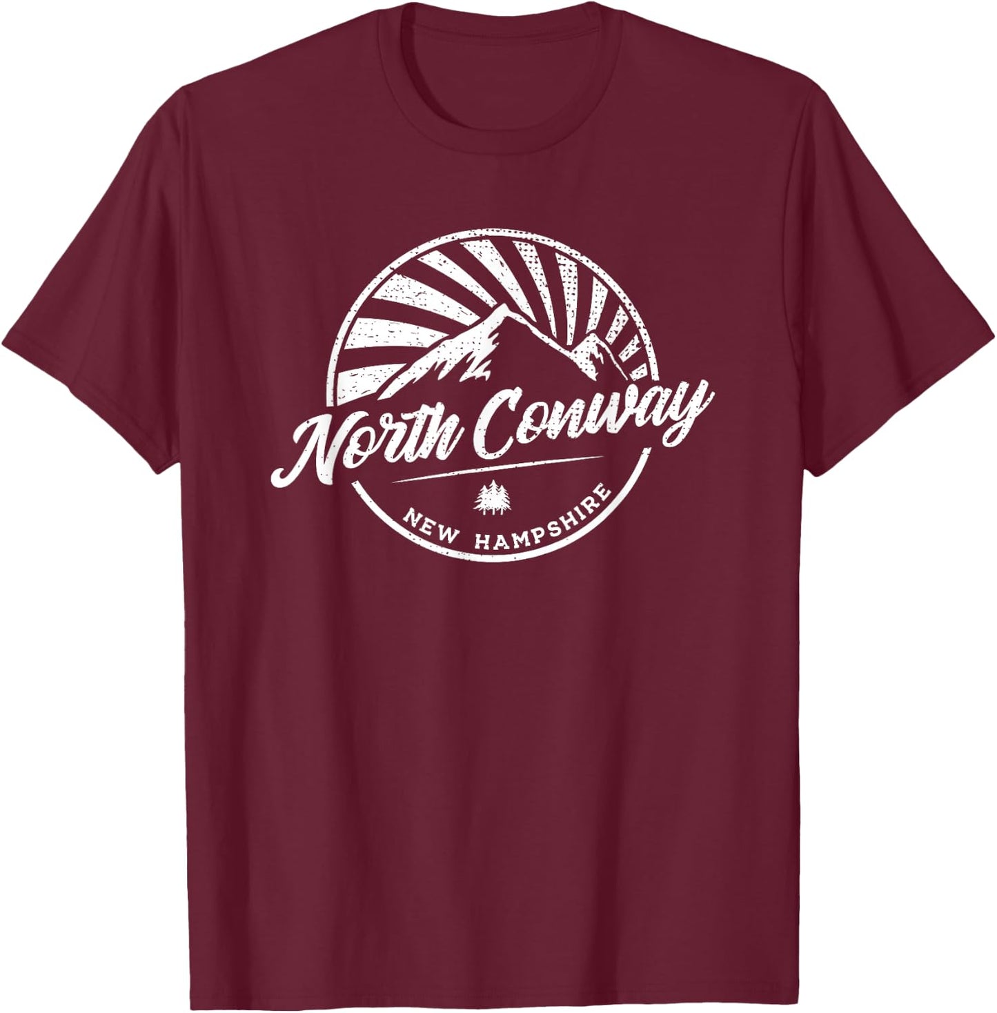 Vintage North Conway New Hampshire Outdoor Graphic T-Shirt - T-Shirt | Maroon