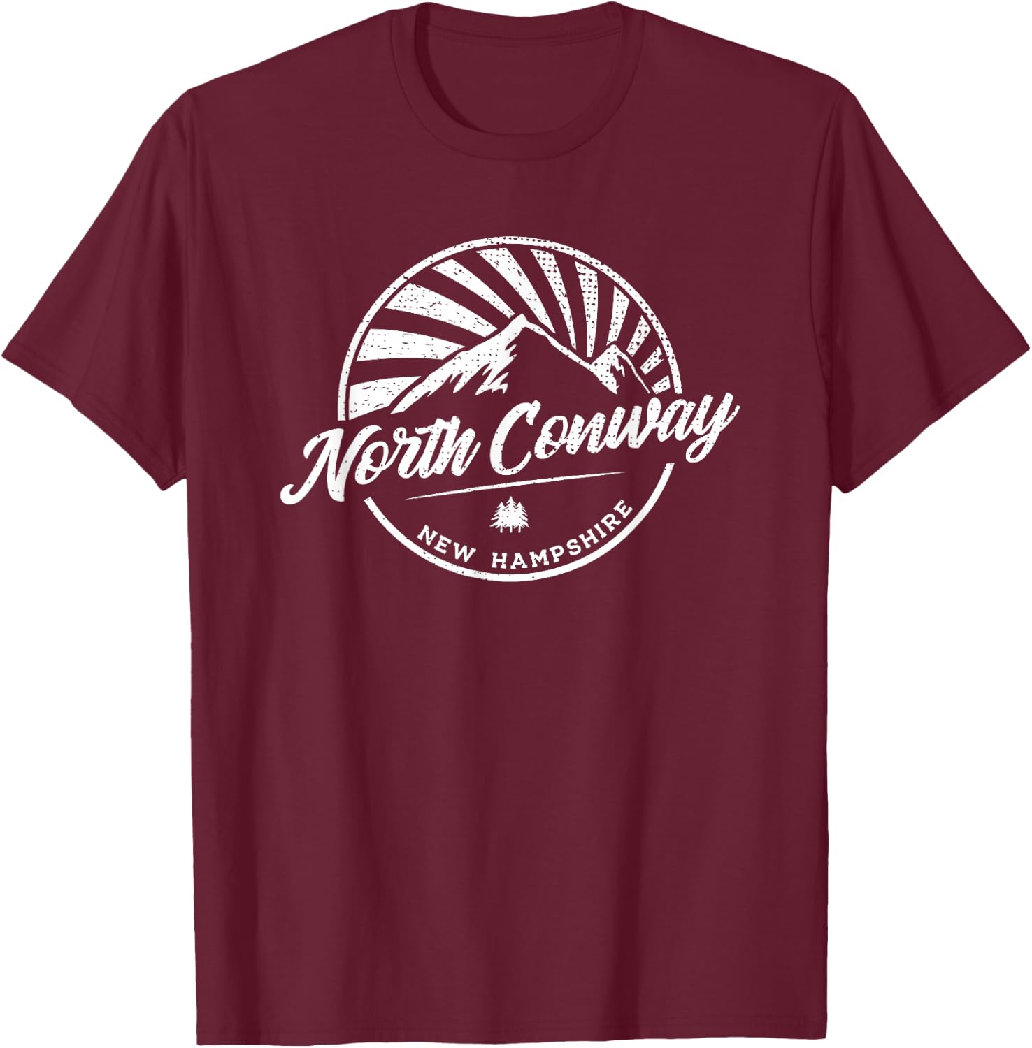 Vintage North Conway New Hampshire Outdoor Graphic T-Shirt - T-Shirt | Maroon