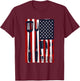 Chef Knives USA Flag Patriotic Cook America Cooking Knife T-Shirt - T-Shirt | Maroon