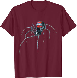 Scary looking Redback spider for Halloween! T-Shirt - T-Shirt | Maroon