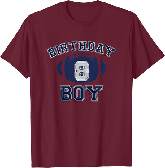 Kids 8 Year Old Cowboy Birthday Dallas Fan Shirt T-Shirt - T-Shirt | Maroon
