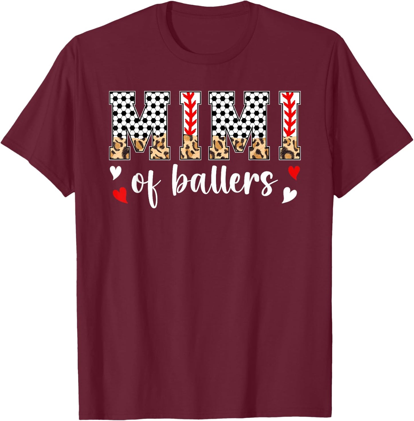 Mimi Of Ballers Baseball Soccer Mimi Grandma T-Shirt - T-Shirt | Maroon