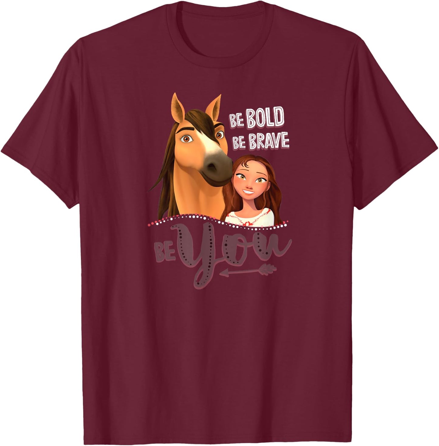 DreamWorks Spirit Riding Free Be You T-Shirt - T-Shirt | Maroon
