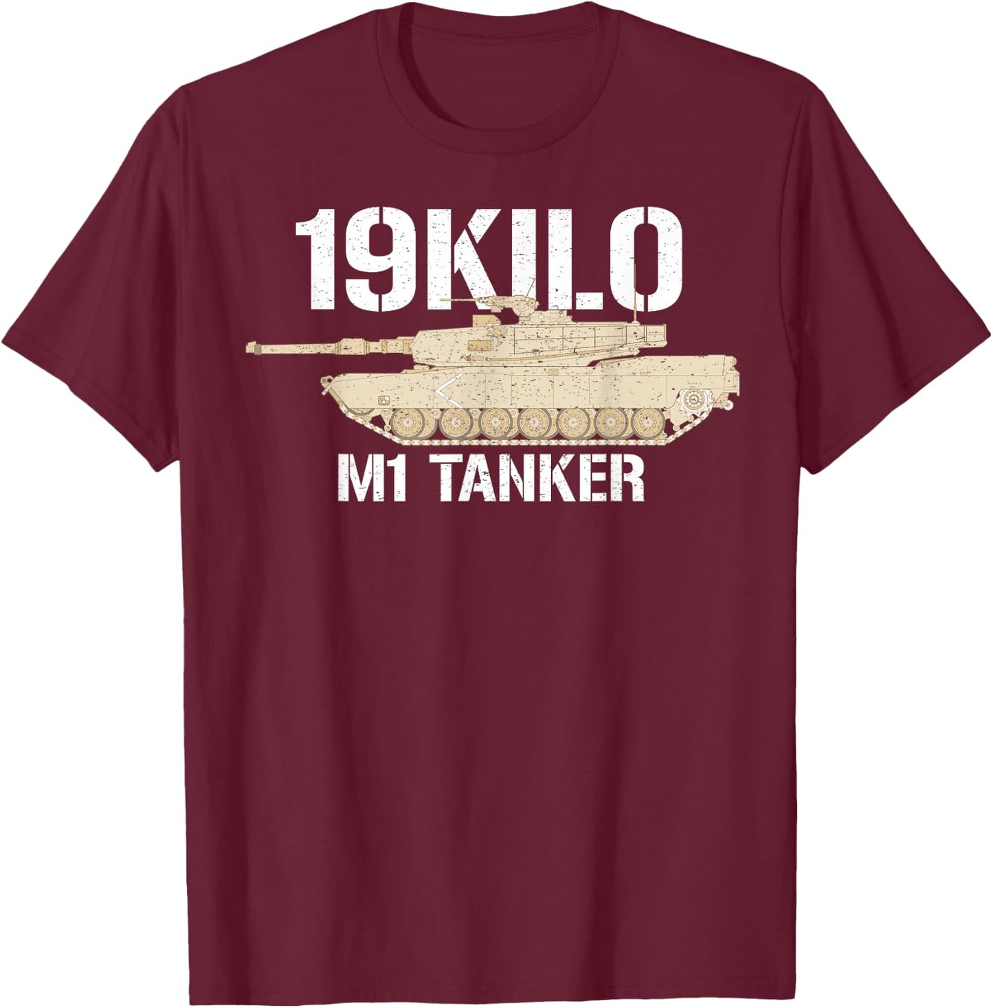 19KILO M1 Tanker Shirt Vintage Army Armor Branch MOS T-Shirt - T-Shirt | Maroon