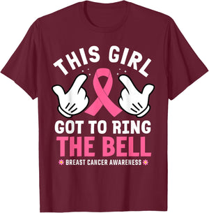 This Girl Got To Ring The Bell Breast Cancer Awareness T-Shirt - T-Shirt | Maroon