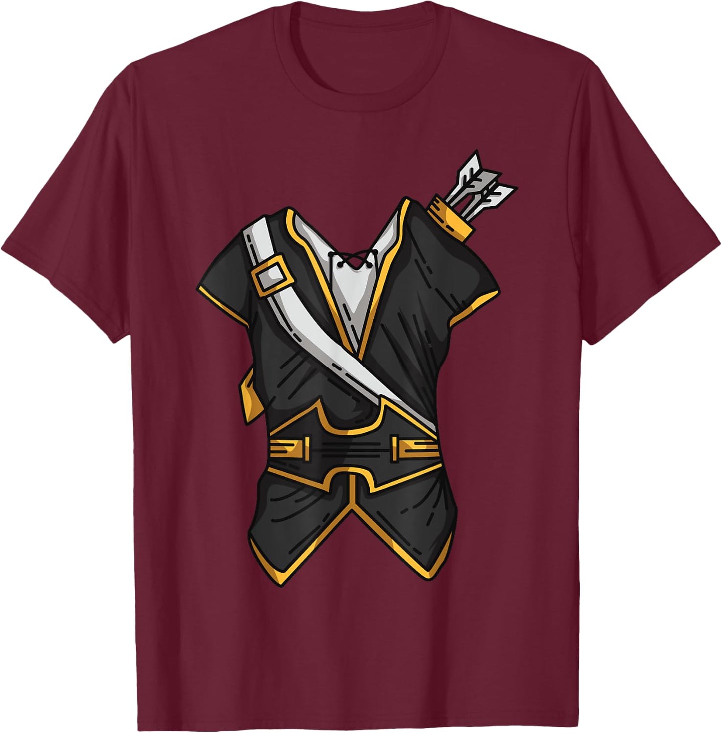 Huntsman Hunter Cool Lazy Easy Cosplay Halloween Costume T-Shirt - T-Shirt | Maroon