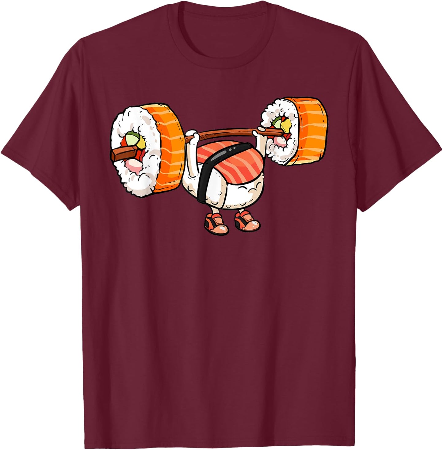 Sushi Weight Lifting Shirt Fitness Workout Training Gym T-Shirt - T-Shirt | Maroon