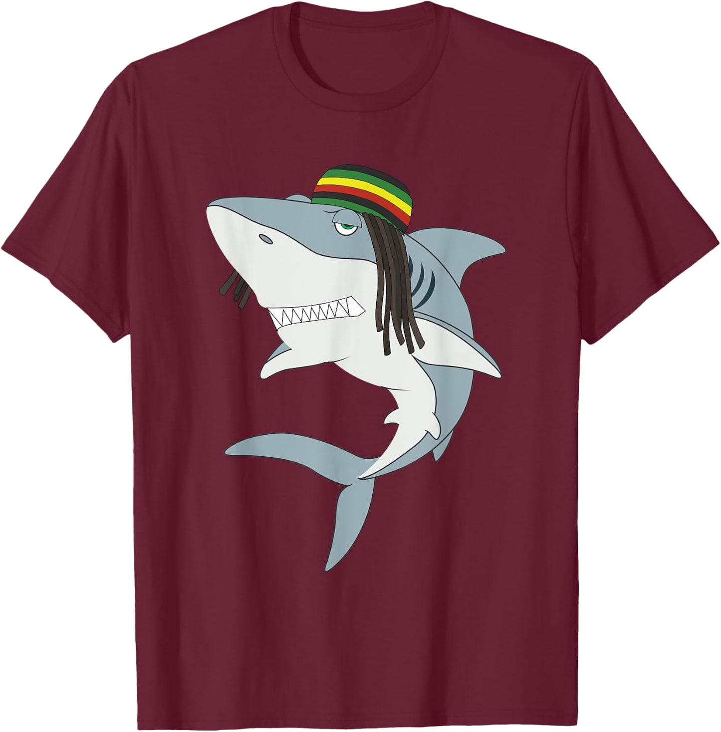 Funny Reggae Shark Reggae Shirt T-Shirt - T-Shirt | Maroon