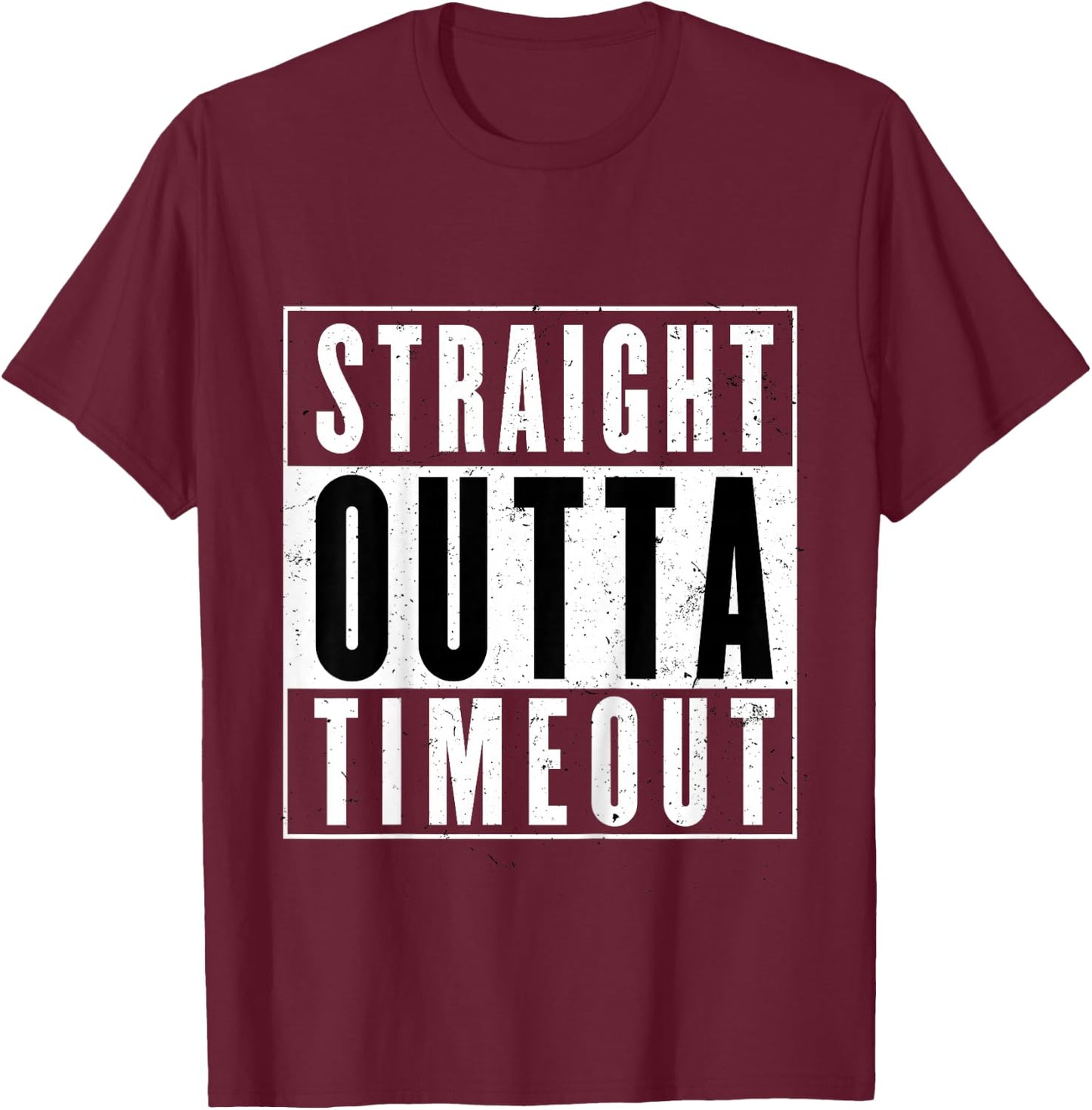 Kids Straight Outta Timeout Toddler Childs Youth T Shirt T-Shirt - T-Shirt | Maroon