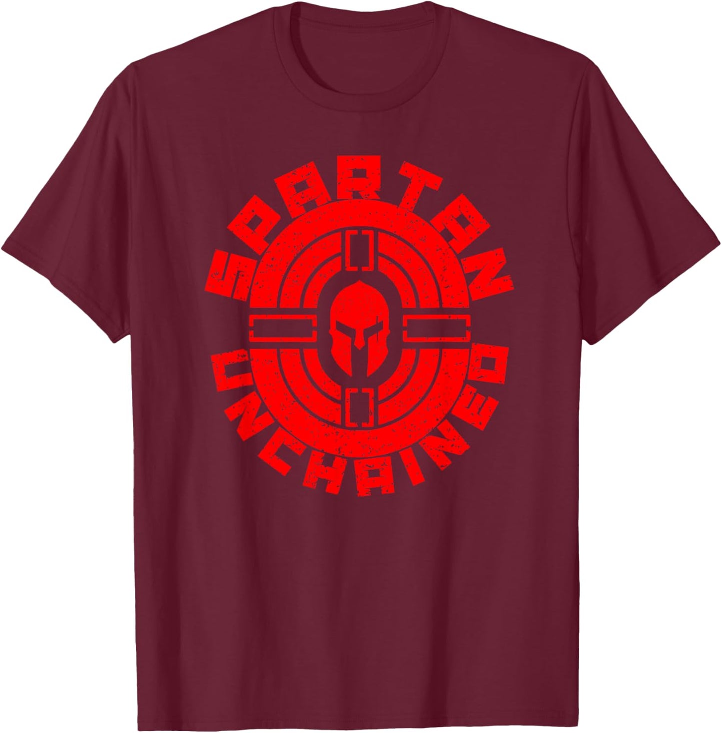 Spartan Unchained Bodybuilding Warrior Race Gym T-Shirt - T-Shirt | Maroon