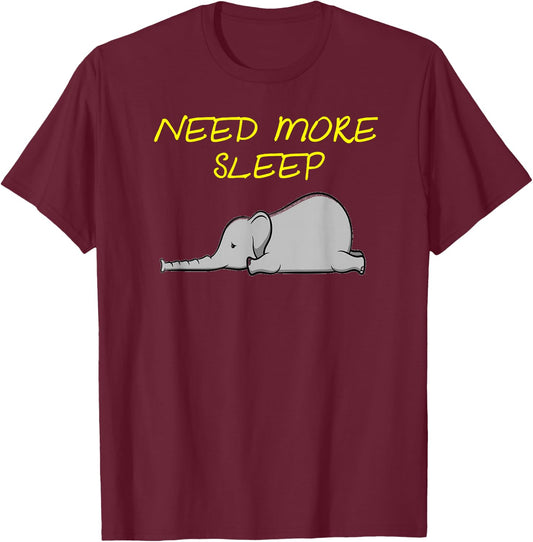Funny Sleeping Elephant Pajama for Bedtime T-Shirt - T-Shirt | Maroon